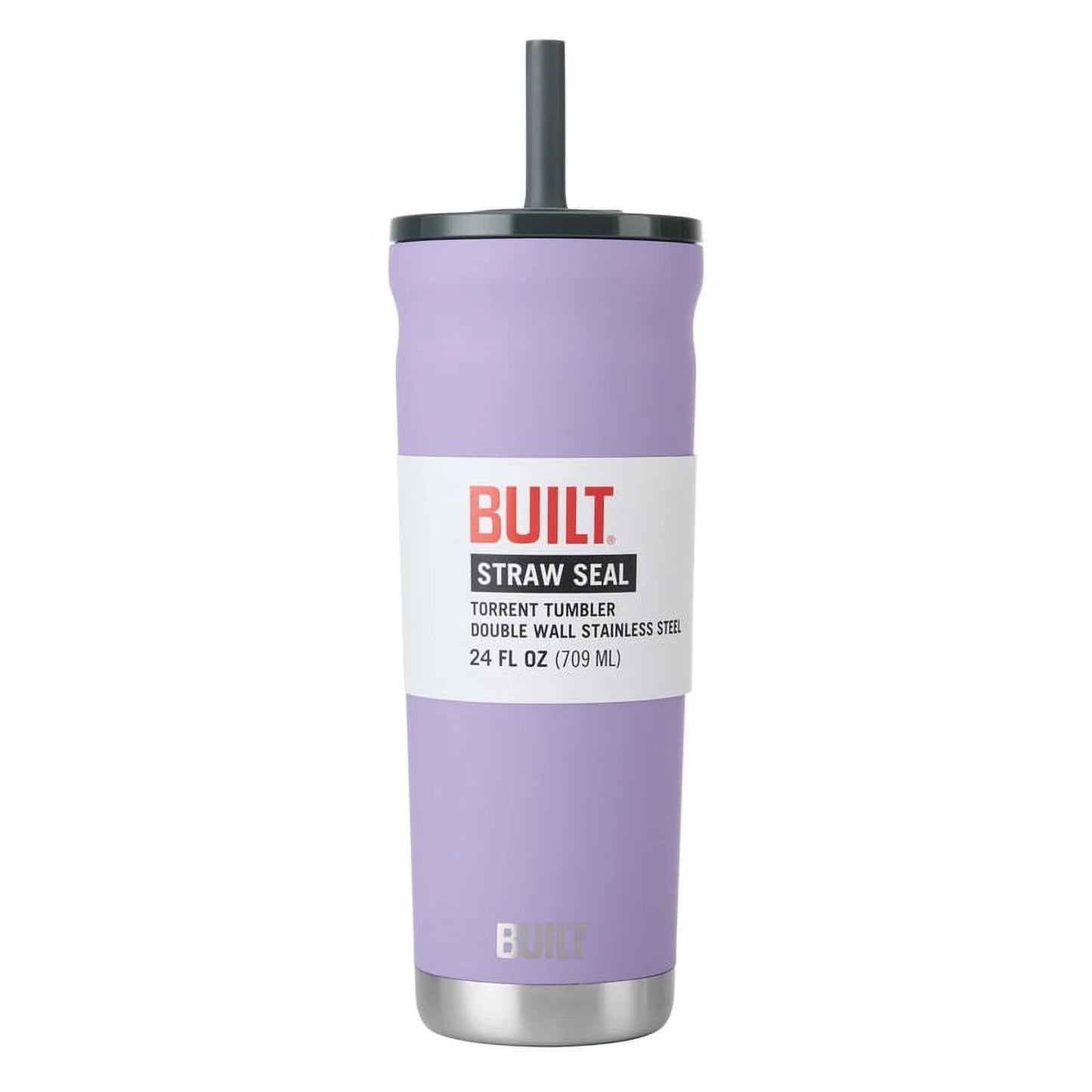 Torrent 24 Oz Stainless Steel Insulated Tumbler Water Bottle with Straw and Lid, Lavender