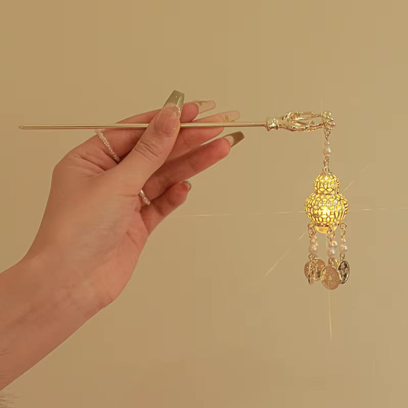 Chinese Rabbit Lantern Hair Pin Clips Hair Sticks Hanfu Hair Accessories for Women Kids Ancient Style Hairpin Hair Fork
