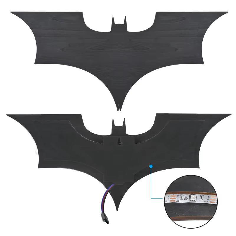 Creative 3D Bat Wall Lamp RGB Bedside Decorative LED Mirror Light with Remote Control for Bedroom Living Room Porch Passage