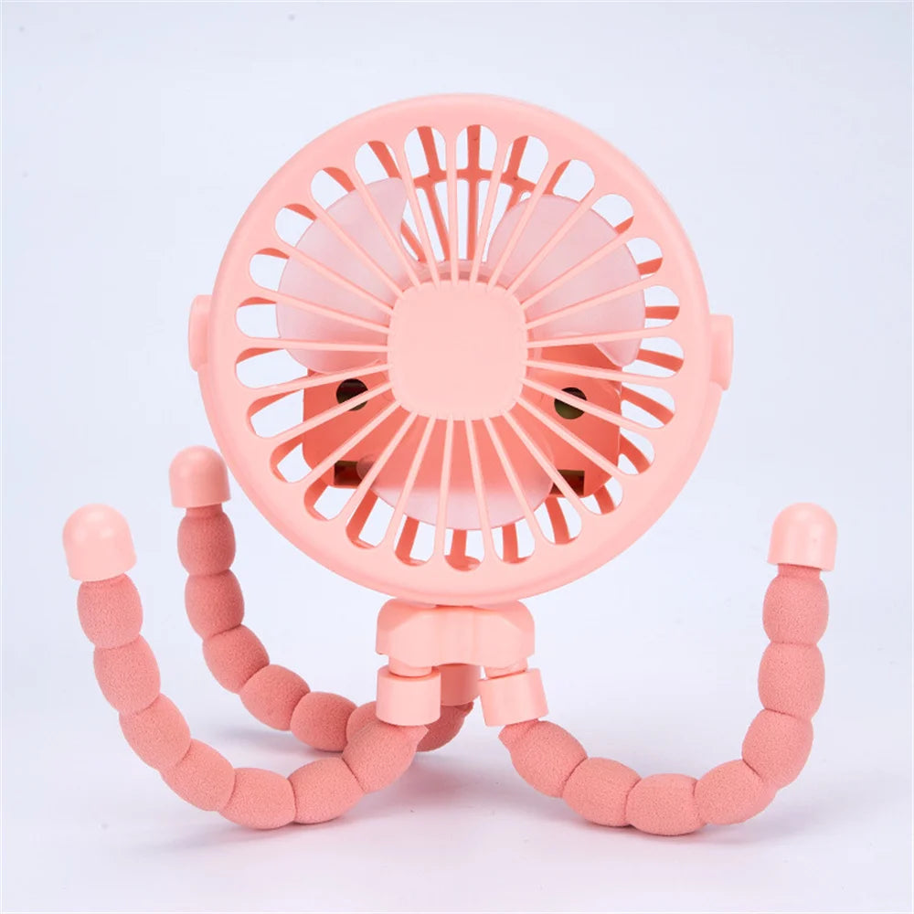 Mini Handheld Octopus Folding Fan Multi Functional Five in One Portable Fan Silent Home Dormitory Baby Stroller Multiple Scenes