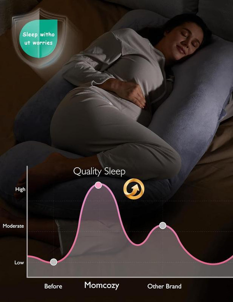 TTZZ Pregnancy Pillow, U-Shape Full Body Pillow, Removable Cooling Cover, Pregnancy Pillow for Sleeping, Body Pillows for Adults, Maternity Pillow and Pregnancy Must Haves