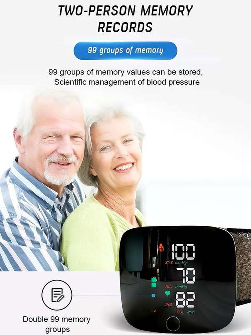 Wrist Blood Pressure Monitor Led Display,Touch Screen Wrist Blood Pressure Cuff 99X2 Reading Memory Wrist Bp Monitor with Carrying Case,Health Monitoring Adjustable.