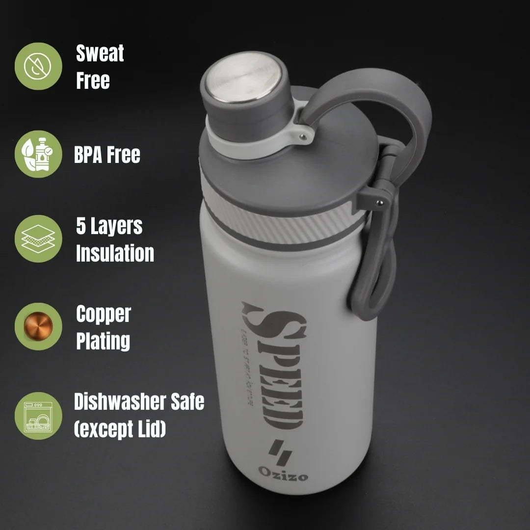 22 Oz Reusable Insulated Stainless Steel Sport Water Bottle with Straw