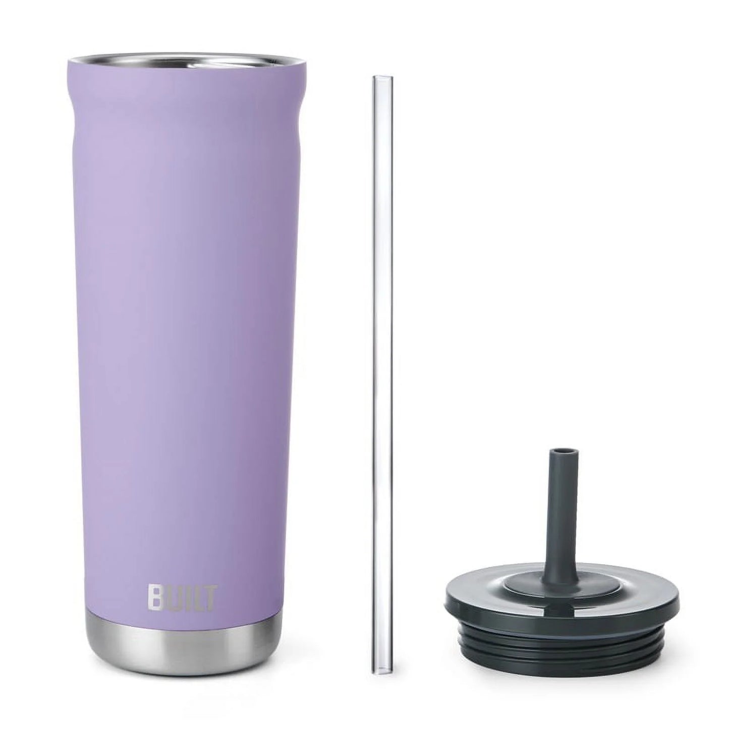 Torrent 24 Oz Stainless Steel Insulated Tumbler Water Bottle with Straw and Lid, Lavender