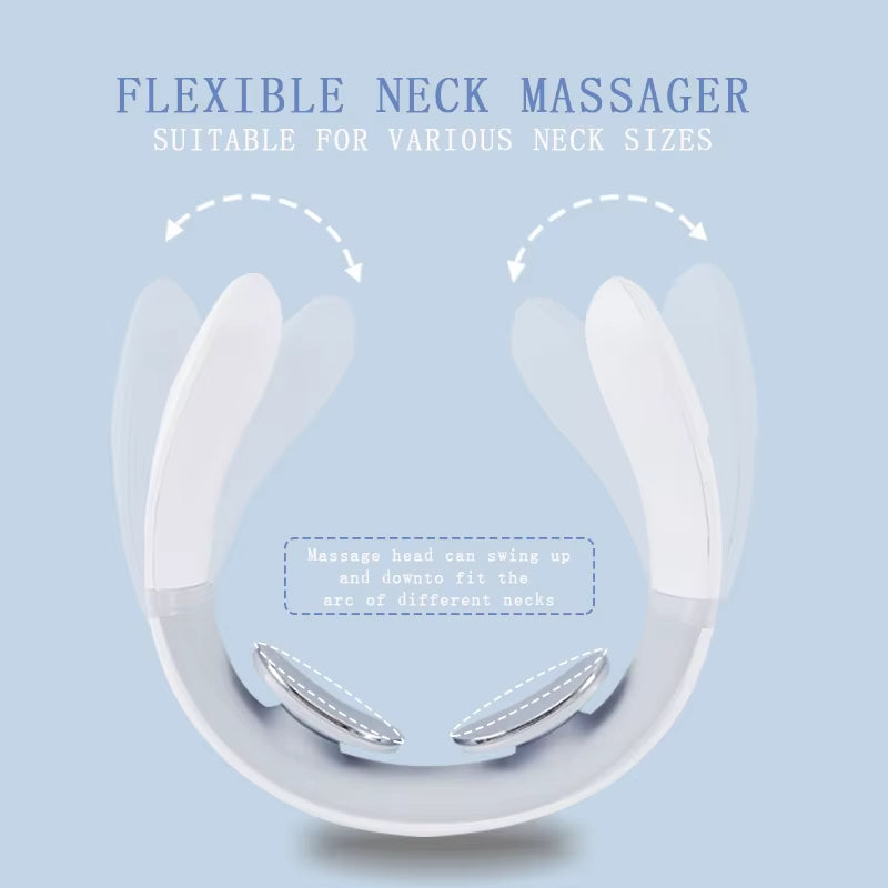 New Smart Neck Shoulder Muscle Massager Electric Heat Relaxation You Body Anytime USB Charging White