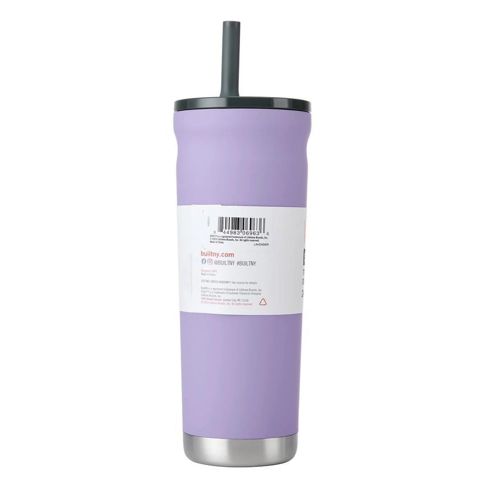 Torrent 24 Oz Stainless Steel Insulated Tumbler Water Bottle with Straw and Lid, Lavender