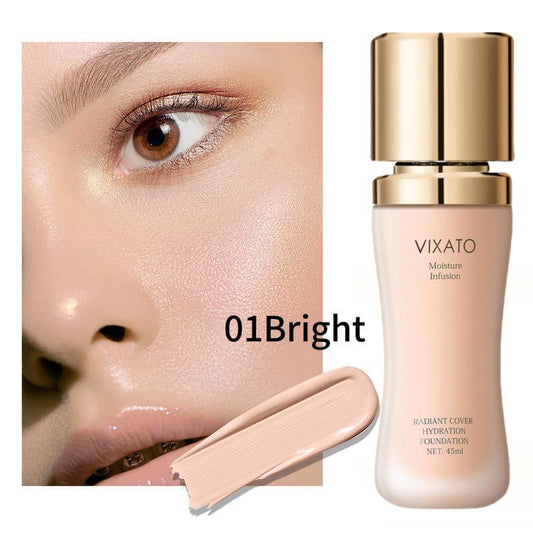 VIXATO Flawless Foundation - 24-Hour Long-Wear, Oil Control & Hydrating Serum Formula | Lightweight Medium Coverage Non-Comedogenic Concealer