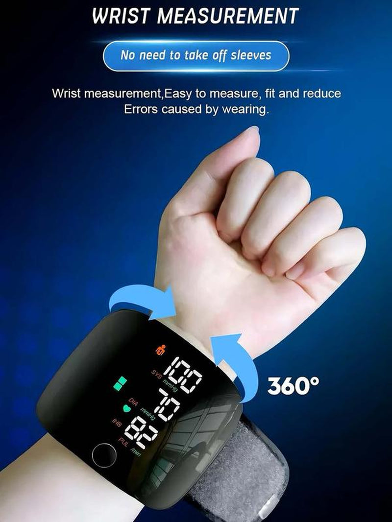 Wrist Blood Pressure Monitor Led Display,Touch Screen Wrist Blood Pressure Cuff 99X2 Reading Memory Wrist Bp Monitor with Carrying Case,Health Monitoring Adjustable.