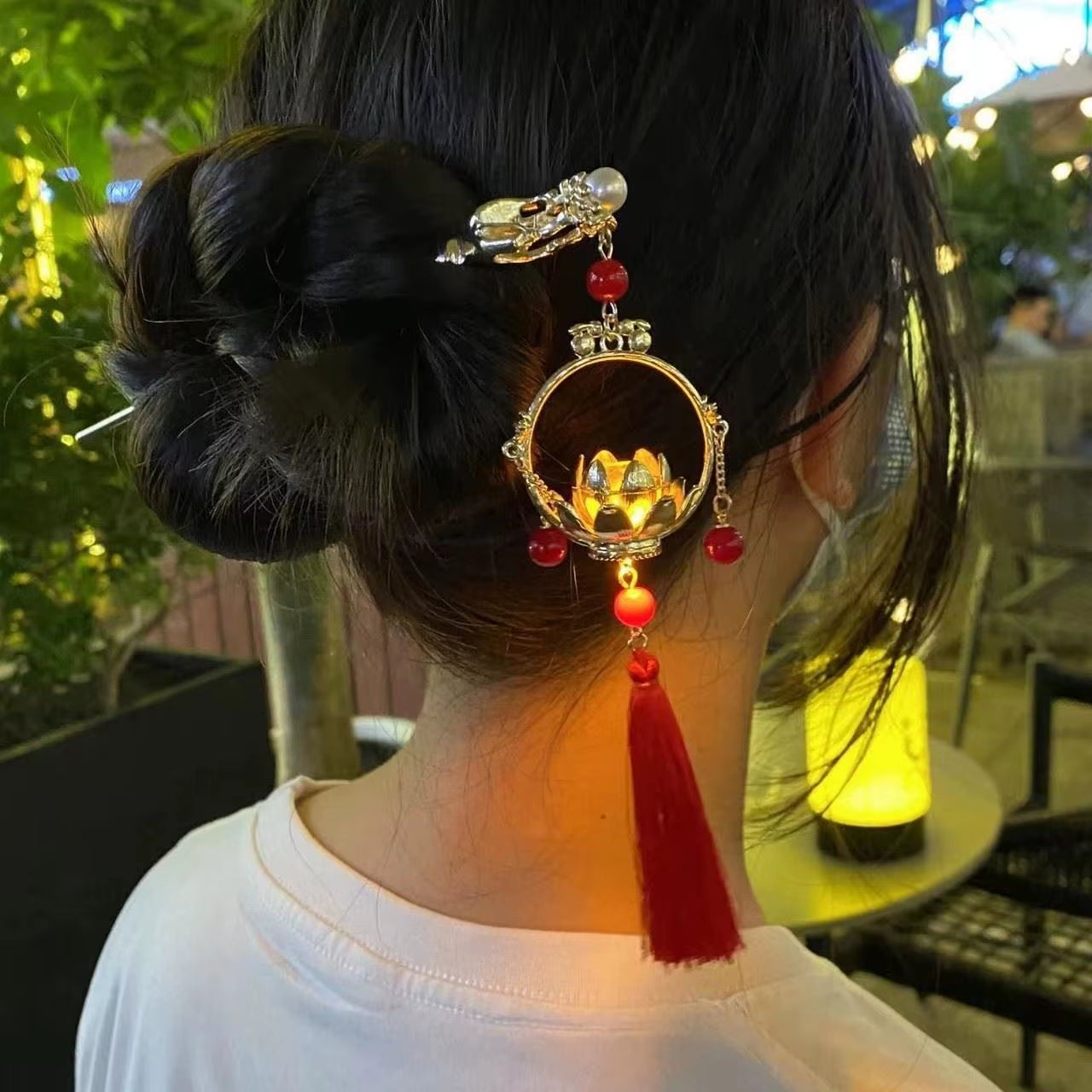 Chinese Rabbit Lantern Hair Pin Clips Hair Sticks Hanfu Hair Accessories for Women Kids Ancient Style Hairpin Hair Fork