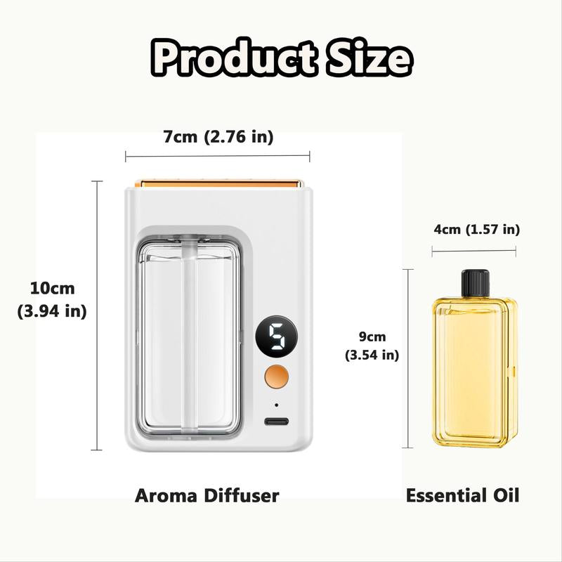 Rechargeable Automatic Timing Essential Oil Diffuser, Aroma Diffuser or Essential Oil, Home Fragrance for Living Room, Bedroom, Office