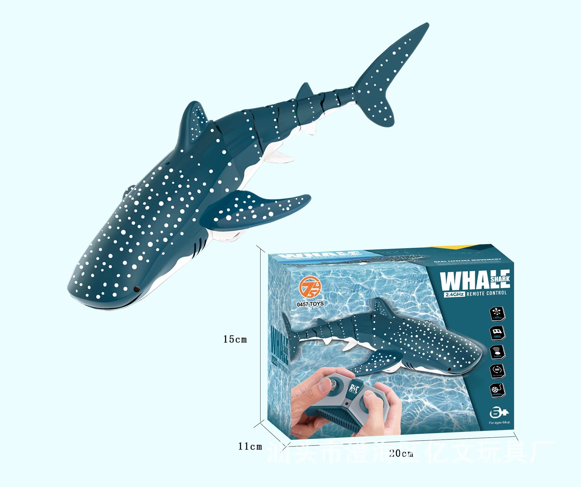2.4G Simulation Remote Control Animals with Lights Submarine Robots Spray Water Rc Shark Toy Electric Fish Outdoor Kids Toys Boy