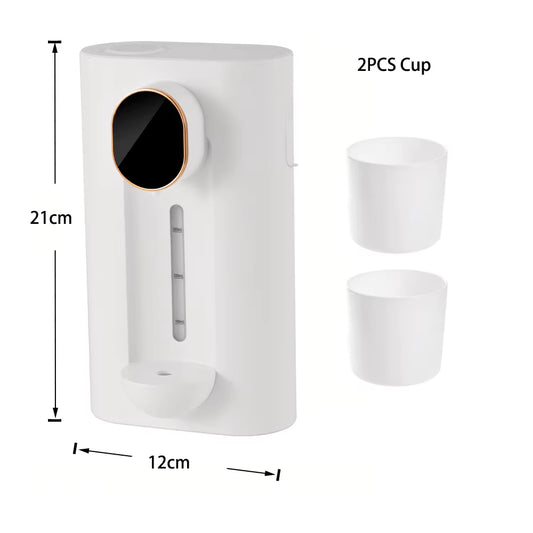 Automatic Mouthwash Dispenser Bottle 540Ml Wall-Mount Smart Senser Touchless Tooth Cleaner with Magnetic Cups for Bathroom