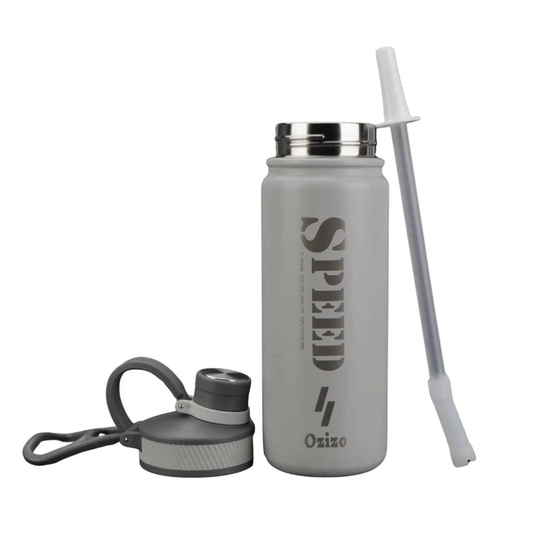 22 Oz Reusable Insulated Stainless Steel Sport Water Bottle with Straw