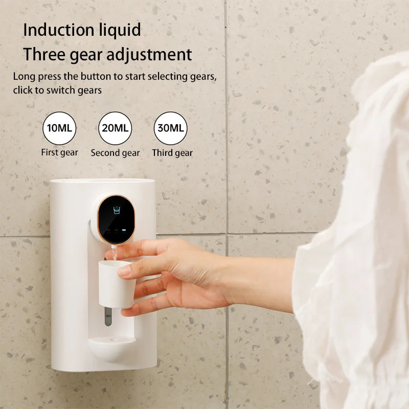Automatic Mouthwash Dispenser Bottle 540Ml Wall-Mount Smart Senser Touchless Tooth Cleaner with Magnetic Cups for Bathroom
