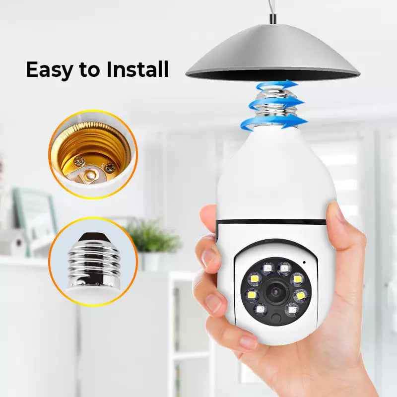 8MP E27 Bulb Surveillance Camera Wifi IP PTZ CCTV Camera 10X Zoom Color Night Vision Human Tracking Security Baby Monitor Cam